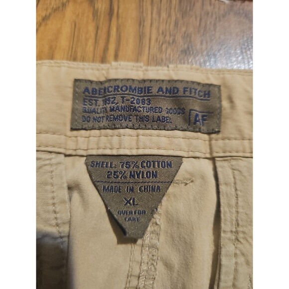 Abercrombie And Fitch T-2083 Pants Mens XL Tan Cargo Paratrooper Y2K Baggy - Picture 7 of 12